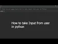 How to take Input from user in Python using Pycharm