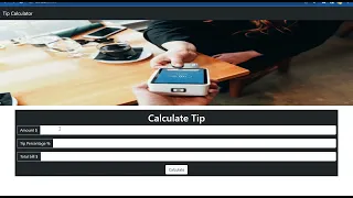 Tip calculator JavaScript How to create a Tip calculator with JavaScript HTML CSS BootStrap