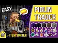 EASY Piglin Trader with Item Sorter Minecraft Farm Tutorial BEDROCK MCPE XBOX PS SWITCH