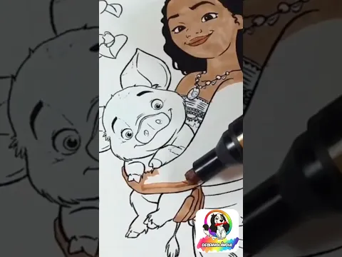 COLORINDO A MOANA #moana #disneymovies #desenhoinfantil