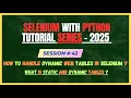 42 How to Handle Dynamic Web Tables in Selenium WebDriver in Python Selenium - Python Tutorial