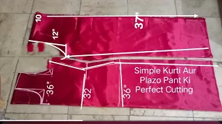 Simple kurti aur plazo ki perfect cutting