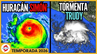 Huracán Simón estacionario cerca de México. Tormenta Tropical Trudy se fortalecería a Categoría 4.