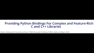 PyHEP 2020 C and C Python Bindings