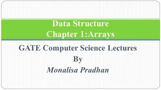 Ch-1 Array using pointer 1D and 2D Array Data Structure Lectures for GATE CS