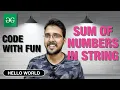 Sum of numbers in string Geeksforgeeks String Problems solutions