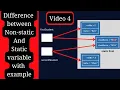 java static vs non static difference between static and non static in java