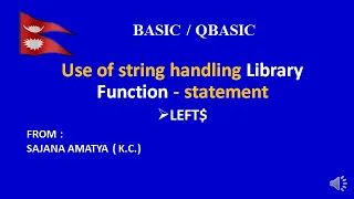 A QBASIC PROGRAM TO SHOW THE USE OF STRING HANDLING FUNCTION LEFT