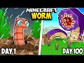 Download Lagu I Survived 100 Days as a WORM in Minecraft