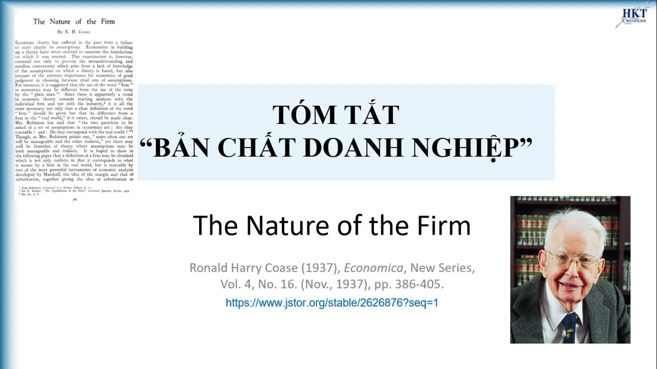 Tóm tắt Coase Ronald (1937) - Bản chất doanh nghiệp (The Nature of the Firm)