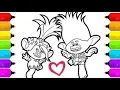 Trolls Coloring Pages Poppy Branch Coloring for Kids