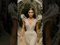 Download Lagu Avant-Garde Fashion Walk | Surreal White Fractal Dress on Futuristic Runway of Bone Architecture