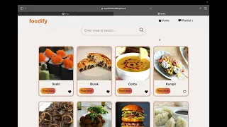 Project Foodify built using TheMealDB API