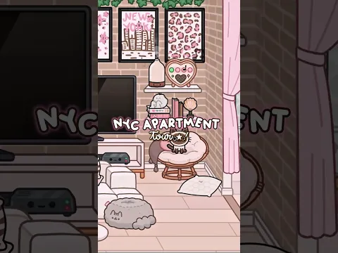Toca boca Nyc aesthetic apartment tour! ₊˚✩ 🌸🎹˚⟡˖ #sho࣪rts #fyp #tocaboca #aesthetic