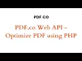 PDF co Web API - Optimize PDF using PHP
