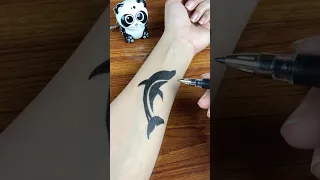 How to create cute Dolphin tattoo