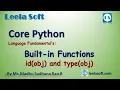 id and type functions in Python id function in Python type function in Python