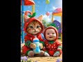 Kucing nyanyi pok ame ame belalang kupu-kupu bersama bayi lucu #shortsviral #pokameame #kucing #bayi
