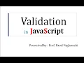18 How to Validate Data using JavaScript