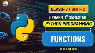 Functions Python Programming Class 7 Unit 2 Sem 1