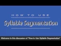Syllable Segmentation