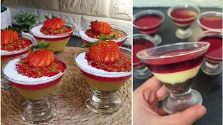 أكثر حلى تطلبه العائلة كاسات الترايفل المنعشه   حلويات رمضان كاسترد بالجلي دندنها