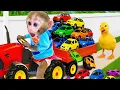 Download Lagu Monyet Bon Bon Imut senang dengan hujan permen pelangi di peternakan bersama teman gajah