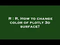 R R How to change color of plotly 3d surface