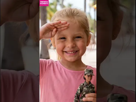kindness soldier 🎂 little girl’s salute turns her day around #kindness #soldierrespect #shorts