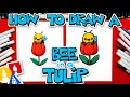 How To Draw A Bee In A Tulip