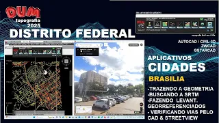 DUM topografia 2025 -  APLICATIVOS CIDADES  (DISTRITO FEDERAL- BRASILIA-DF) Geometria,SRTM, levant.