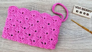 Super Easy DIY CROCHET PURSE Step by Step Shell Stitch Bag ViVi Berry Crochet
