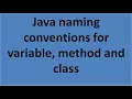 Java naming conventions for variable method and class