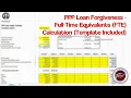 PPP Loan Forgiveness - Full-Time Equivalent Employee FTE Calculation Template Included