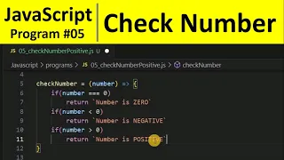 JavaScript Program 5 - Check if a number is Positive Negative or Zero in JavaScript