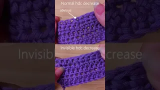 Invisible Half Double Crochet Decrease - Quick Crochet Tutorial