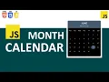 Create a Month Calendar using HTML CSS JavaScript
