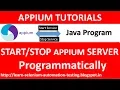 Selenium Tutorial - How to start Appium Server Programmatically