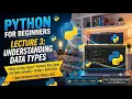 Python Programming - Lecture 3 Data Types Numeric Data Types Strings Boolean type Conversion