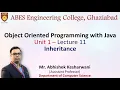 Lecture 11 Unit 1 Inheritance OOPs with Java