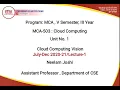 MCA-503 CLOUD COMPUTING CLOUD COMPUTING VISION MCA V SEMESTER III YEAR
