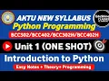 Python Programming Unit 1 One Shot Introduction to python Important Program Aktu