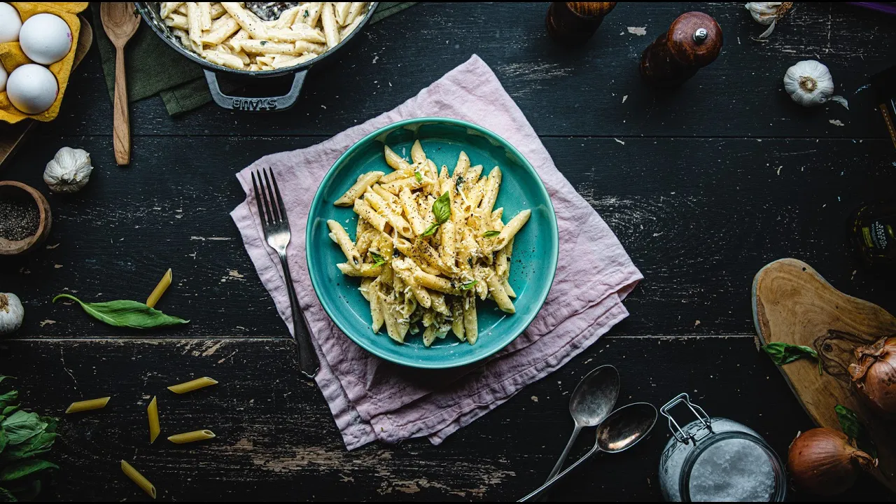 Napolina creamy cheese Penne with fresh egg (Pasta Cacio E Uova)