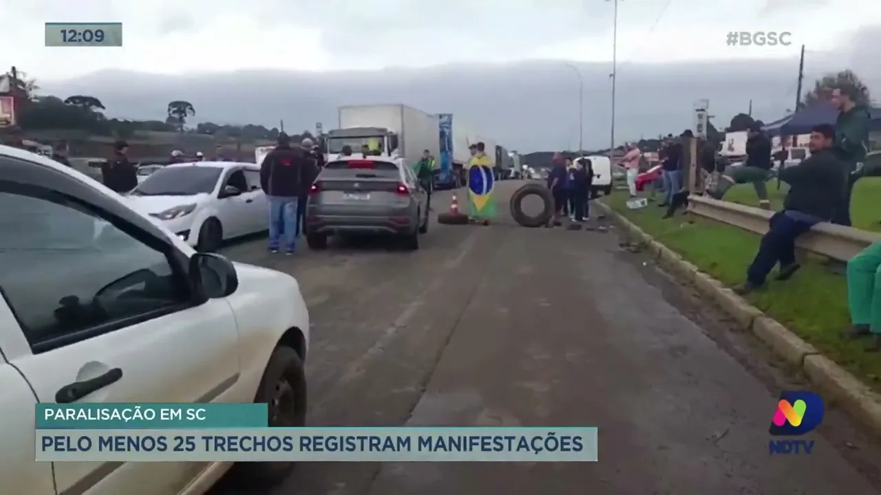 Rodovias localizadas na região Oeste de SC também ficam interditadas na manhã desta segunda-feira