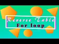 Reverse table using For loop in Python Reverse Table using For loop Table in Python