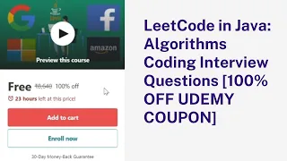 LeetCode in Java Algorithms Coding Interview Questions 100 OFF UDEMY COUPON CERTIFICATE FREE