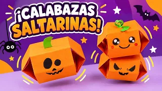 🎃 Cómo hacer una calabaza saltarina de origami para Halloween