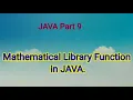 Mathematical Library Functions in JAVA Part 9