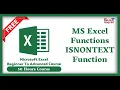 MS Excel Beginners To Advanced Course ISNONTEXT Function MS Excel Functions And Formulas