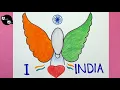 Independence day drawing easy I Love India Creative Posters on Independence day Poster drawing